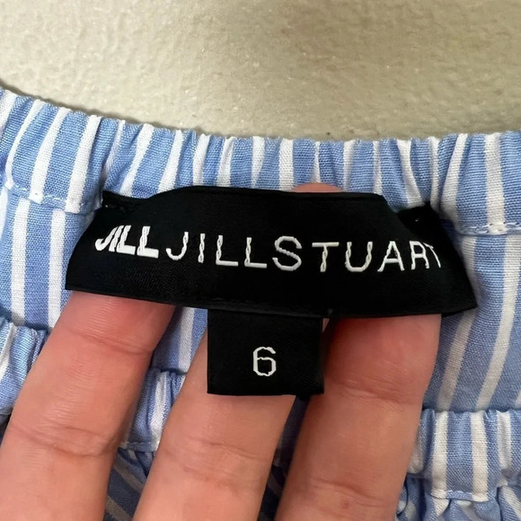 Jill Stuart • Striped Off The Shoulder Ruffle Crop Top - Picture 5 of 8